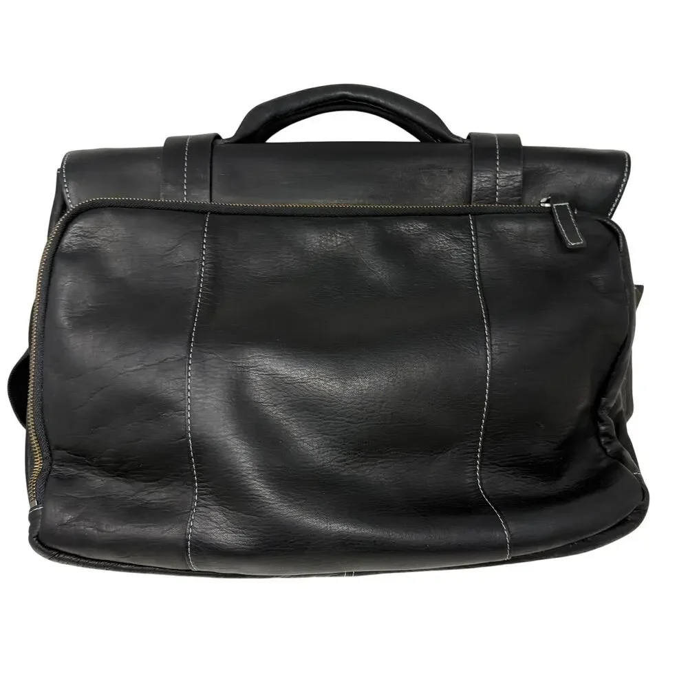 NEW! Danier Leather Laptop Duffle Bag Travel Career Professional Black Career
